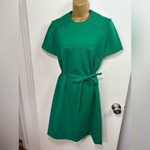 Miss Couture Green Vintage 60’s/70’s Short Sleeve Matching Wait tie Dress M?